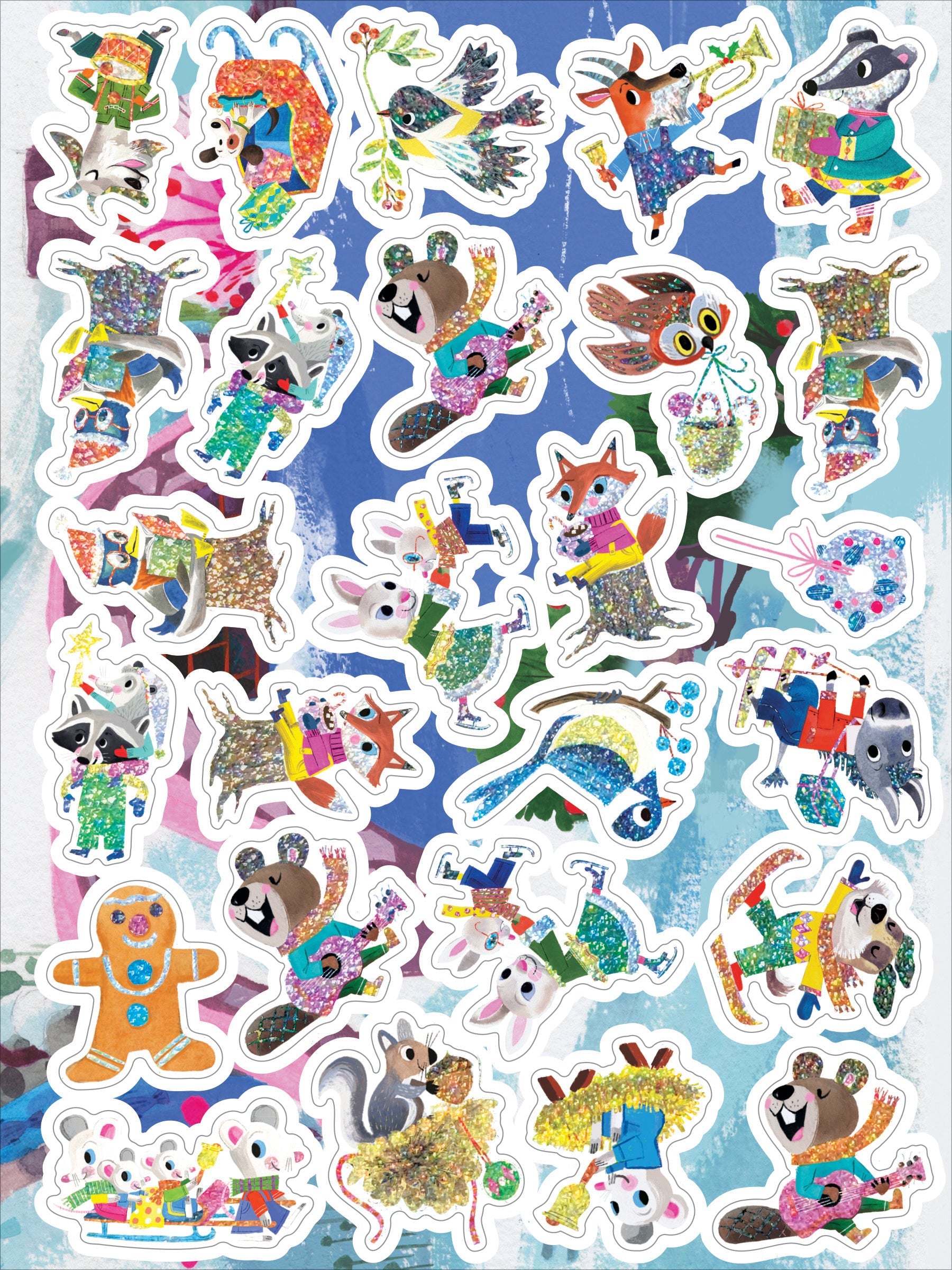 Holiday in the Woods Shiny Stickers by eeBoo | Unique Fun Gifts