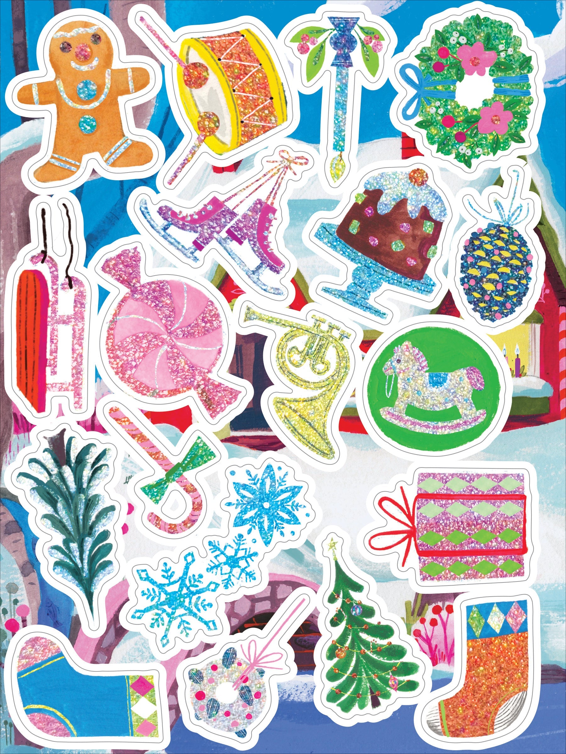 Holiday in the Woods Shiny Stickers by eeBoo | Unique Fun Gifts