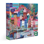 Jigsaw puzzle box with colorful village. Scottish Isle 1000 Piece Puzzle
