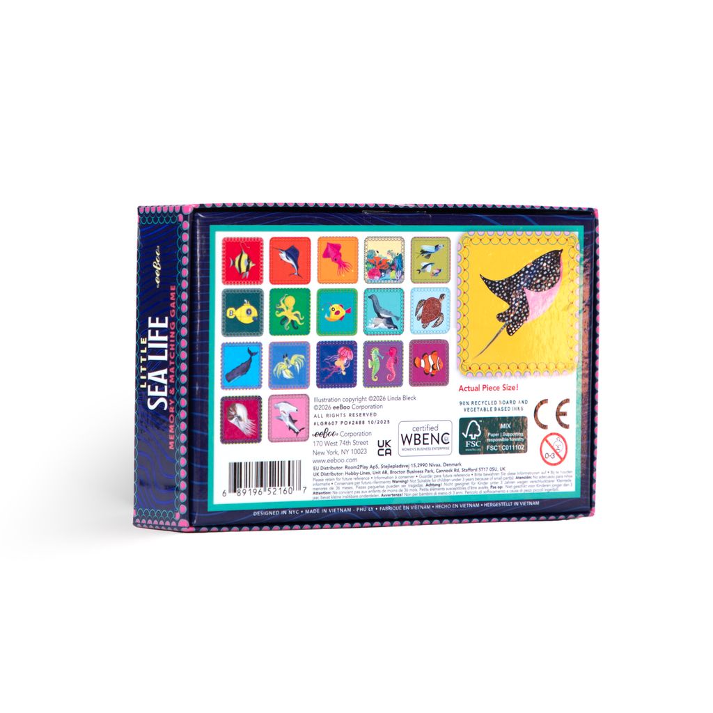 Box of Sea Life themed stickers with colorful illustrations by eeBoo