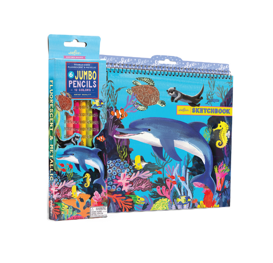 Sea Life Sketchbook & Color Pencils