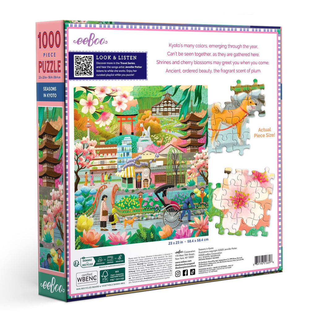Seasons in Kyoto 1000 Piece Puzzle by eeBoo | Unique Beautiful Gifts