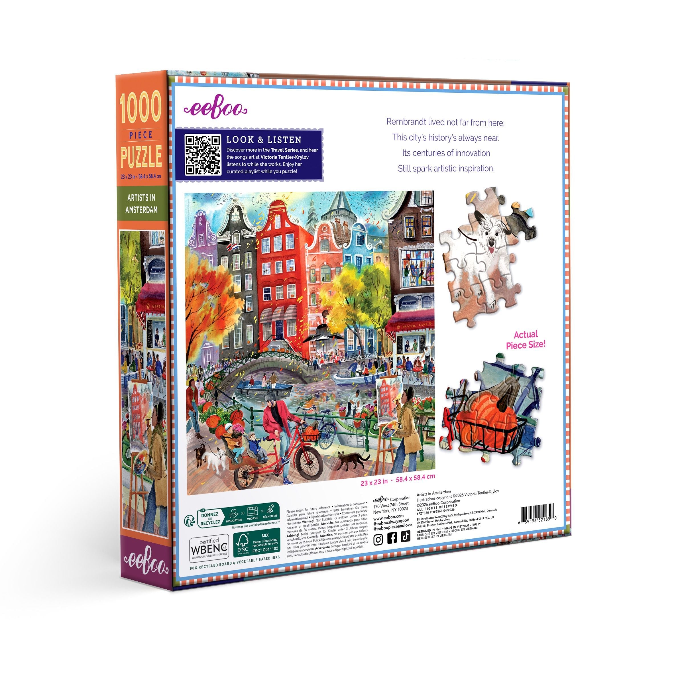 Artists in Amsterdam 1000 Piece Puzzle by eeBoo | Unique Beautiful