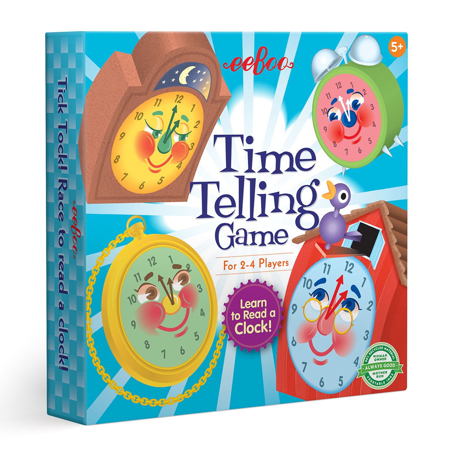 Time Telling Learn to Read a Clock Award Winning Game by eeBoo Kids 5+