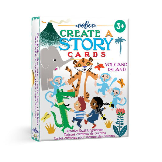 Volcano Island Create and Tell Me A Story Cards eeBoo for Kids Ages 3+