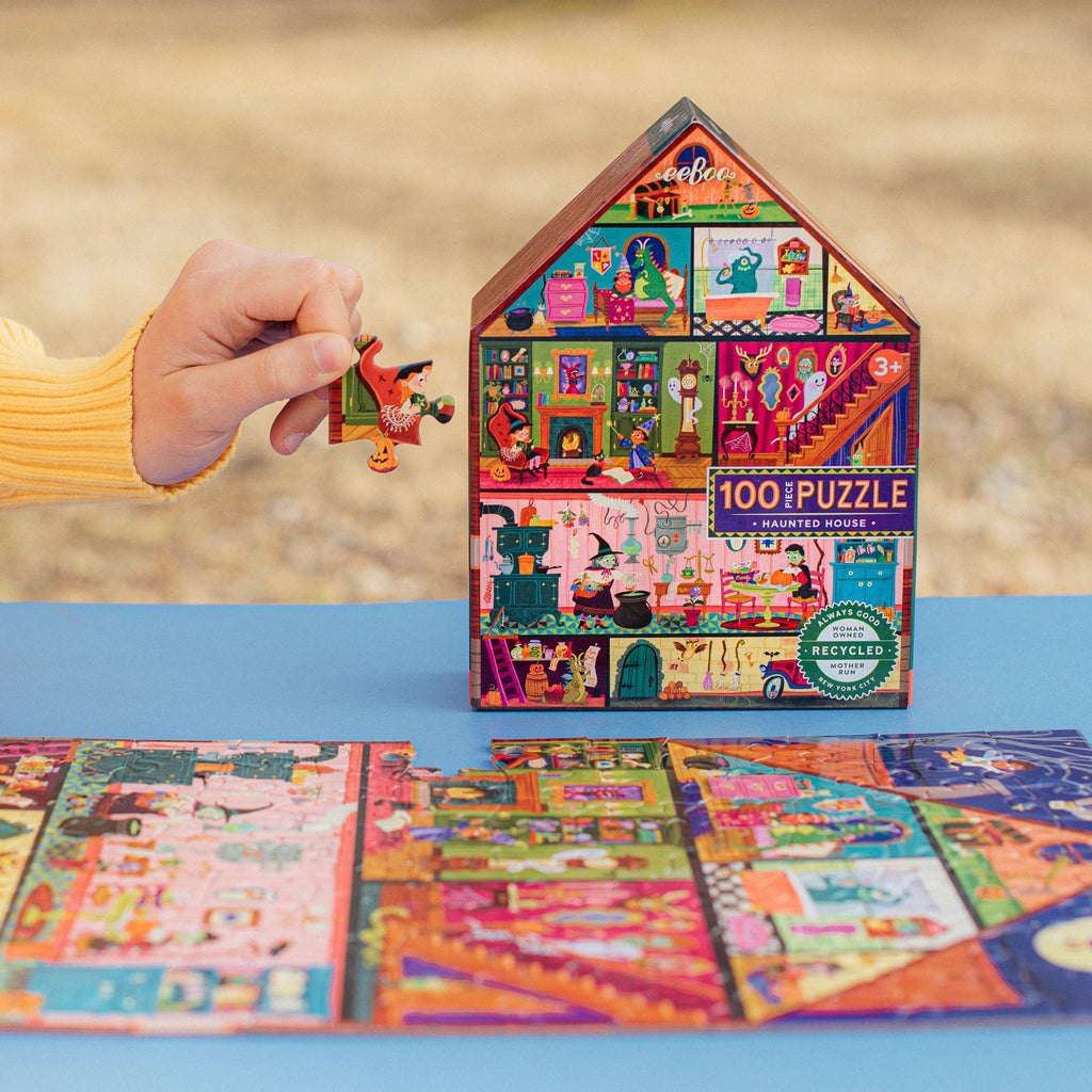 Haunted House 100 Piece Puzzle by eeBoo | Unique Fun Gifts
