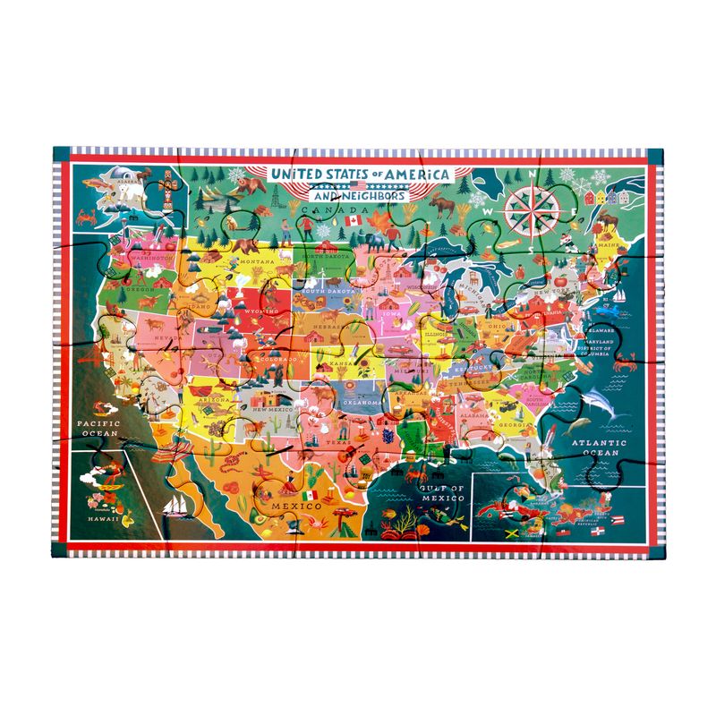 Colorful United States map puzzle by eeBoo