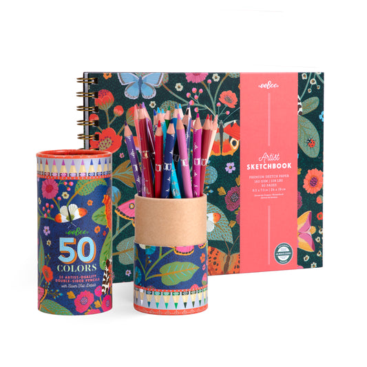 Victoria's Artist Sketchbook & Double-Sided Color Pencils  by eeBoo | Unique Fun Gifts