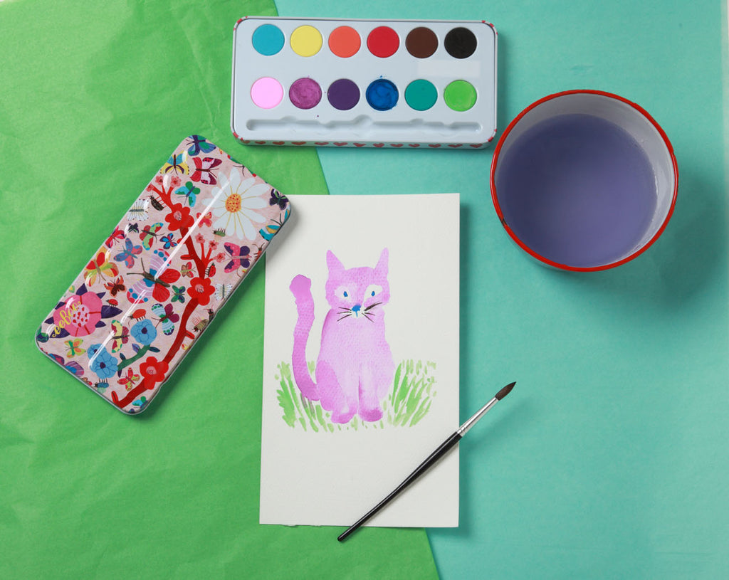 Butterflies 12 Watercolors Tin |  Gifts by eeBoo
