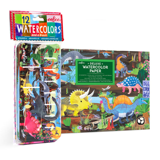 Dinosaurs Watercolors & Pad