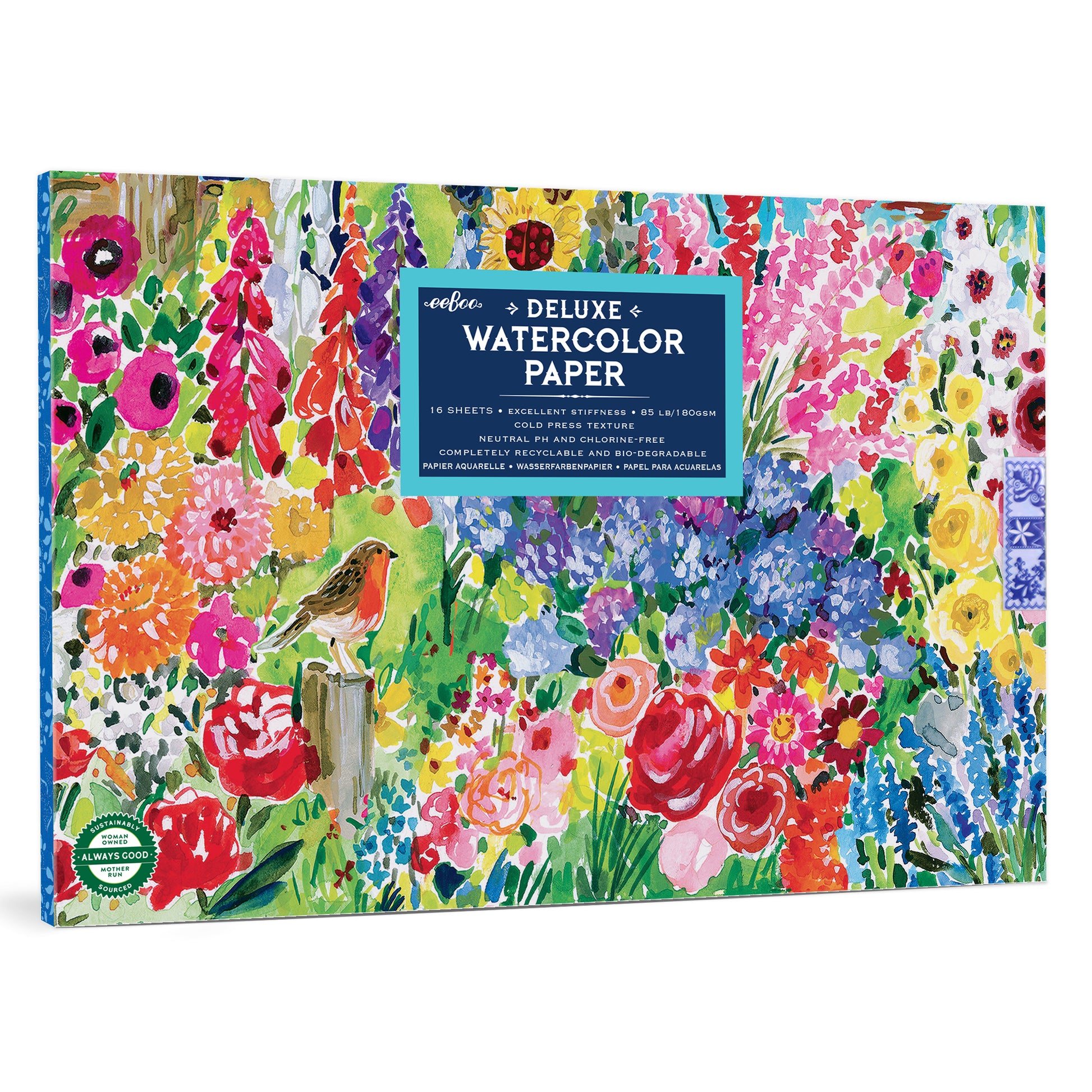 Seaside Garden Watercolor Pad  Unique Great Gifts for Kids & Adults – eeBoo