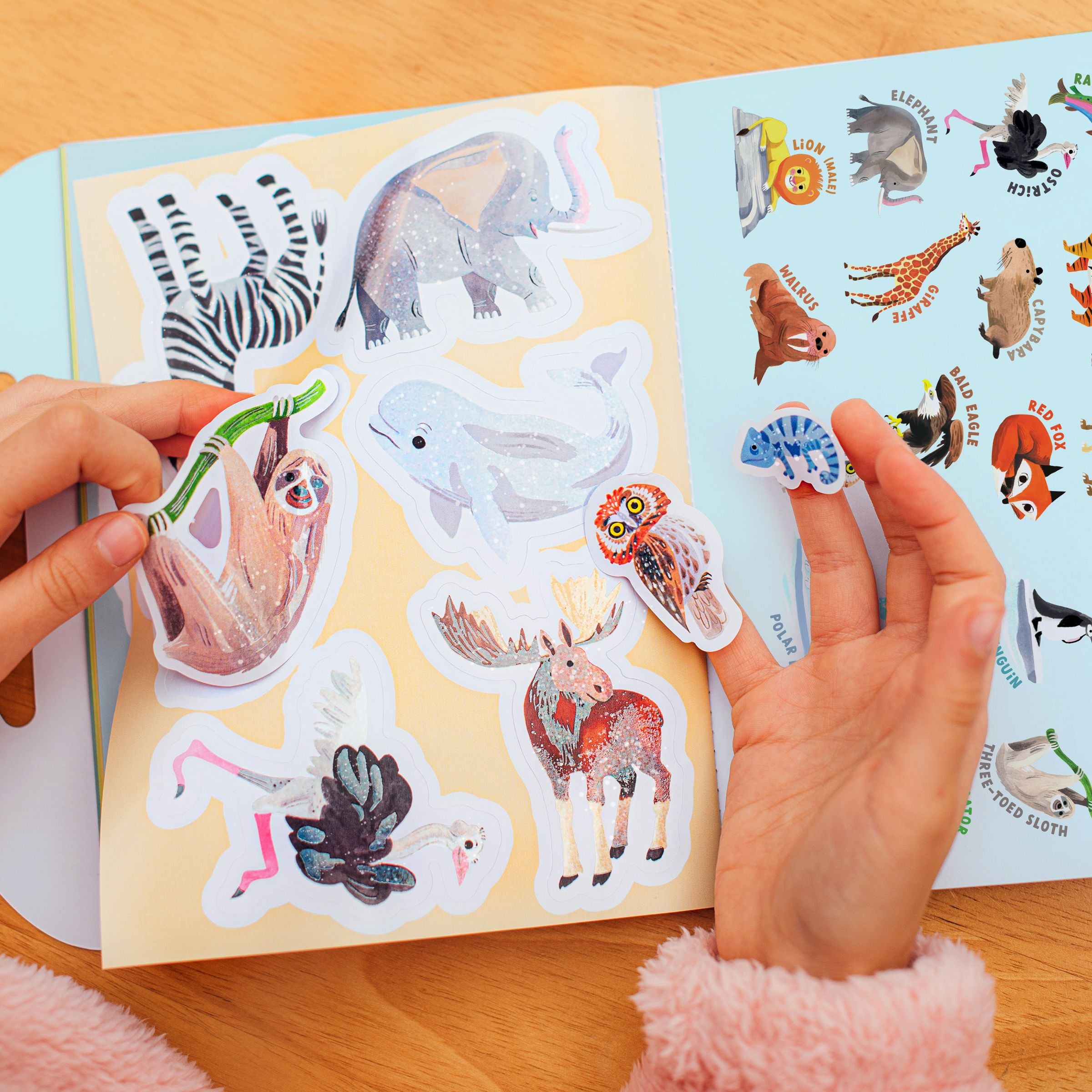 Wonderful Animals Shiny Stickers Book by eeBoo | Unique Fun Gifts