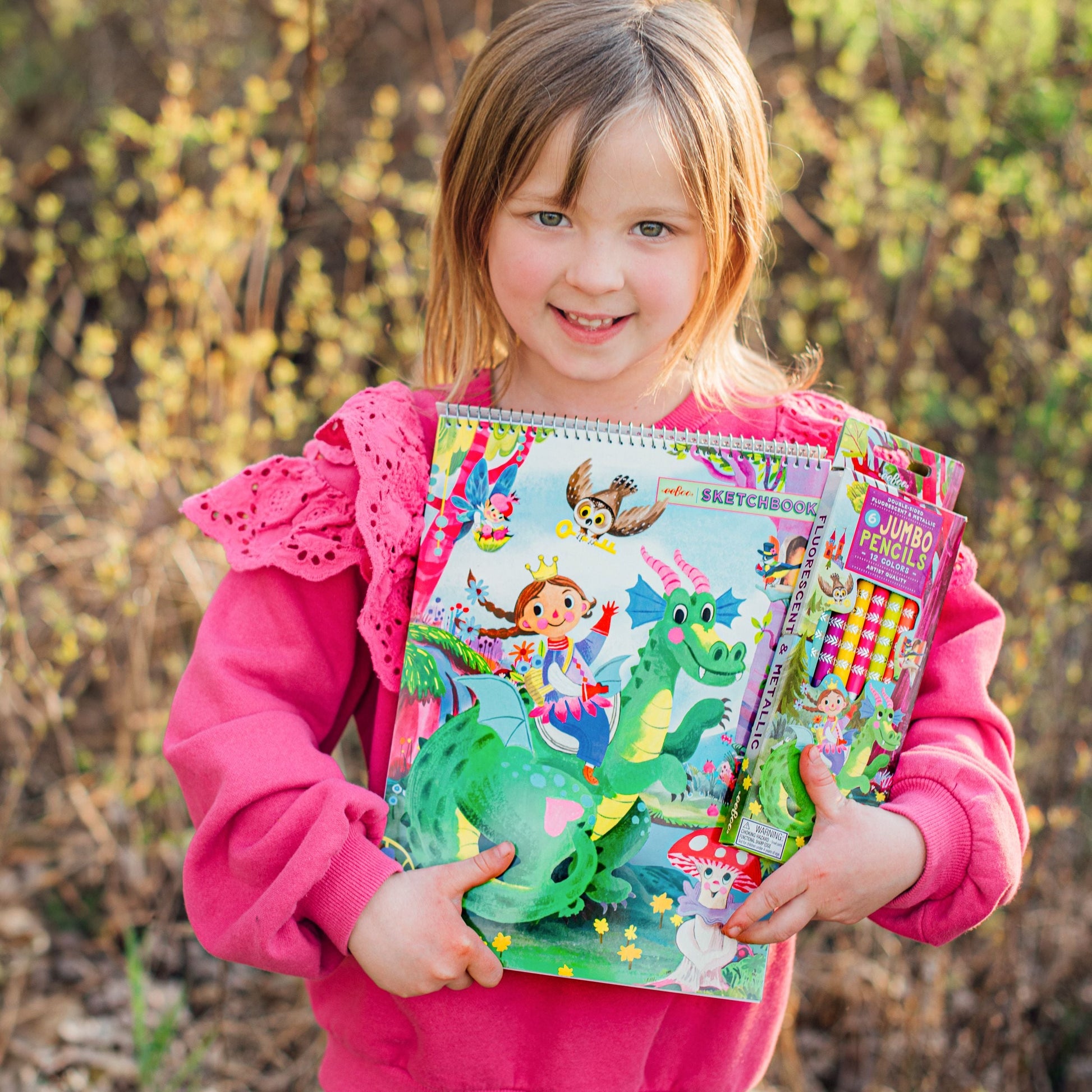 Fairytale Dragon 6 Jumbo Color Pencils by eeBoo | Unique Fun Gifts