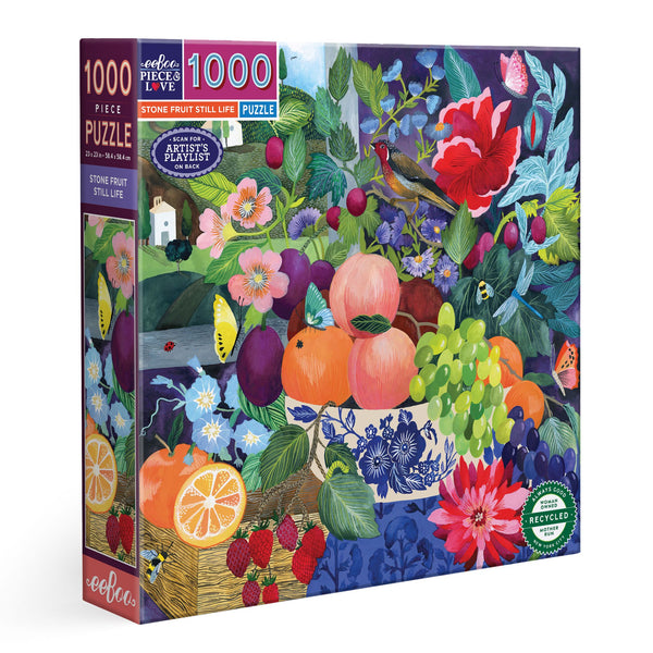 Stone Fruit Still Life 1000 Piece Puzzle by eeBoo | Unique