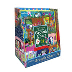 Colorful packaging of a growth chart with cartoon characters. Yumi Growth Chart