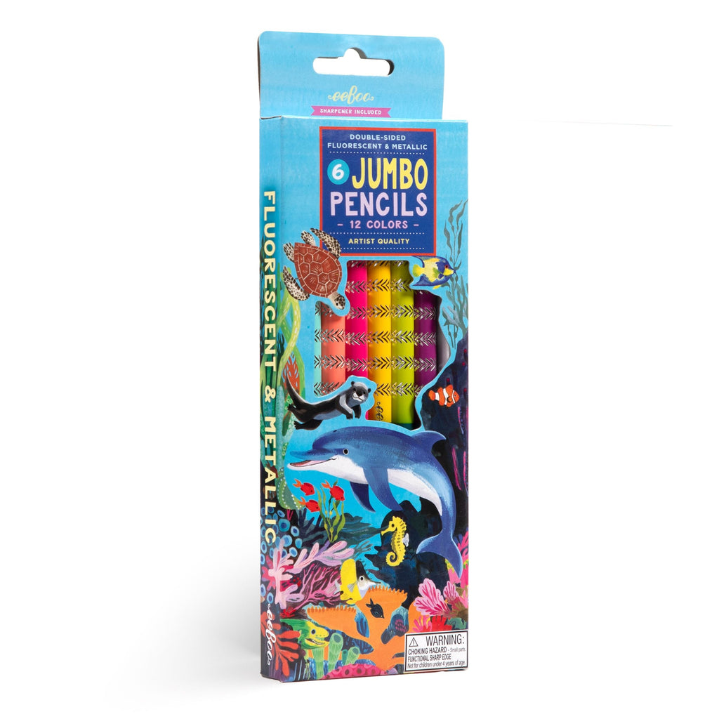 Sea Life 6 Jumbo Color Pencils by eeBoo | Unique Fun Gifts
