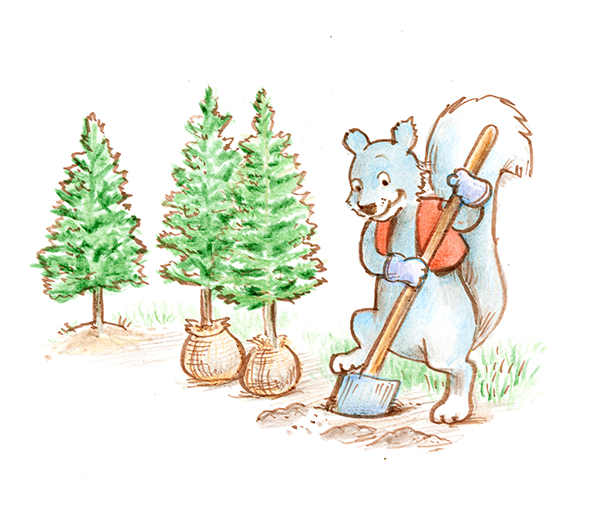 planting trees illustration