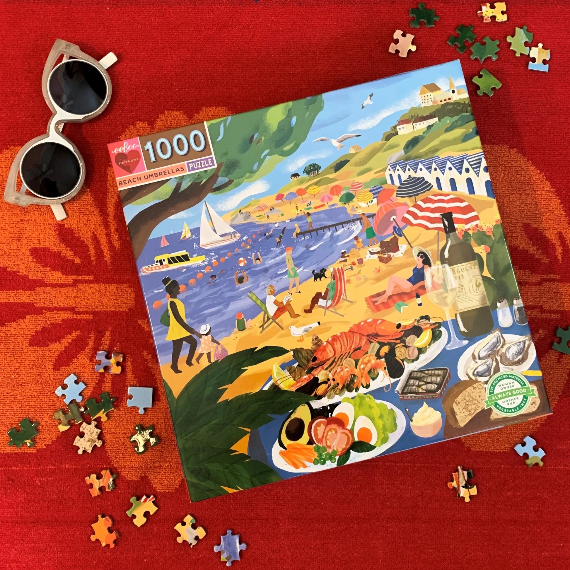 Beach Umbrellas Summer Vacation 1000 Piece Jigsaw Puzzle