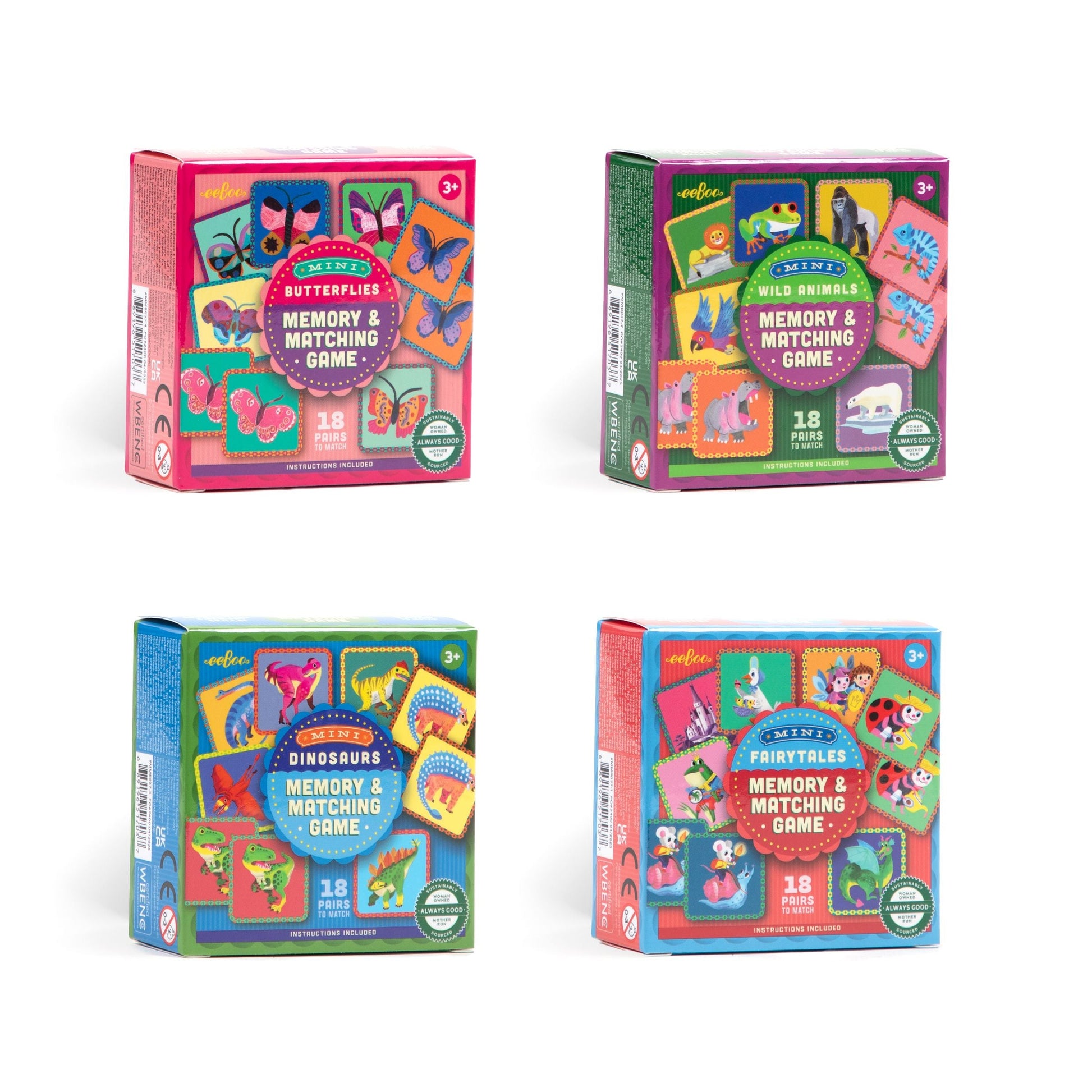 Mini Memory Game Assortment (16) by eeBoo | Unique Fun Gifts
