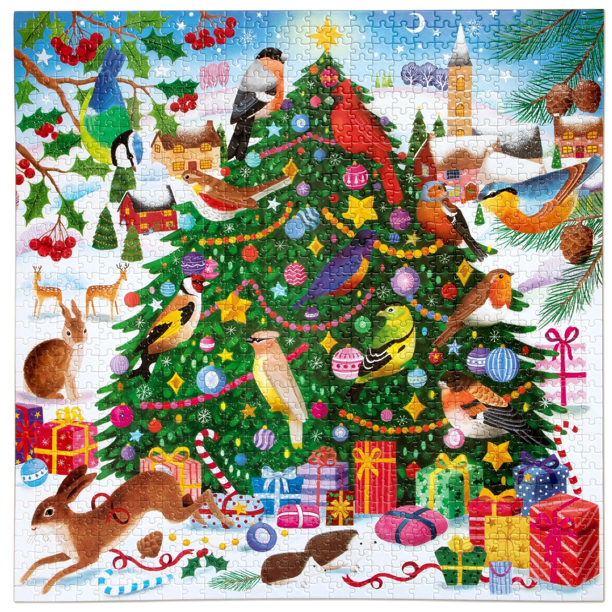Christmas Songbirds 1000 Piece Puzzle by eeBoo | Unique Beautiful Gifts