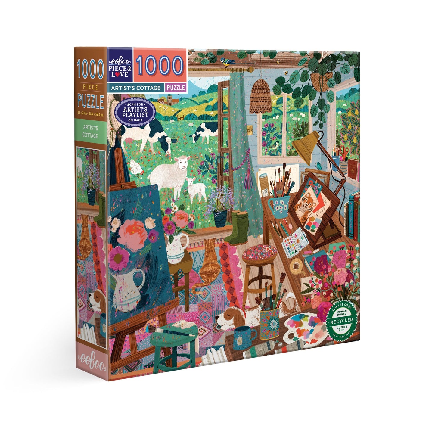 Artist's Cottage 1000 Piece Jigsaw Puzzle by eeBoo | Unique Beautiful Gifts