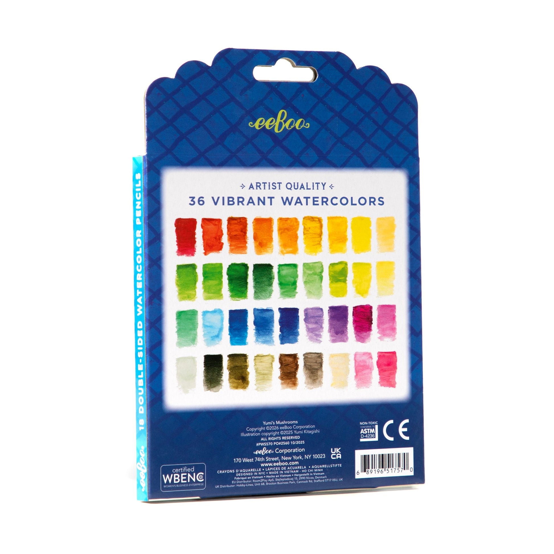 Yumi's Mushrooms Watercolor Pencils by eeBoo | Unique Art Supplies and Gifts