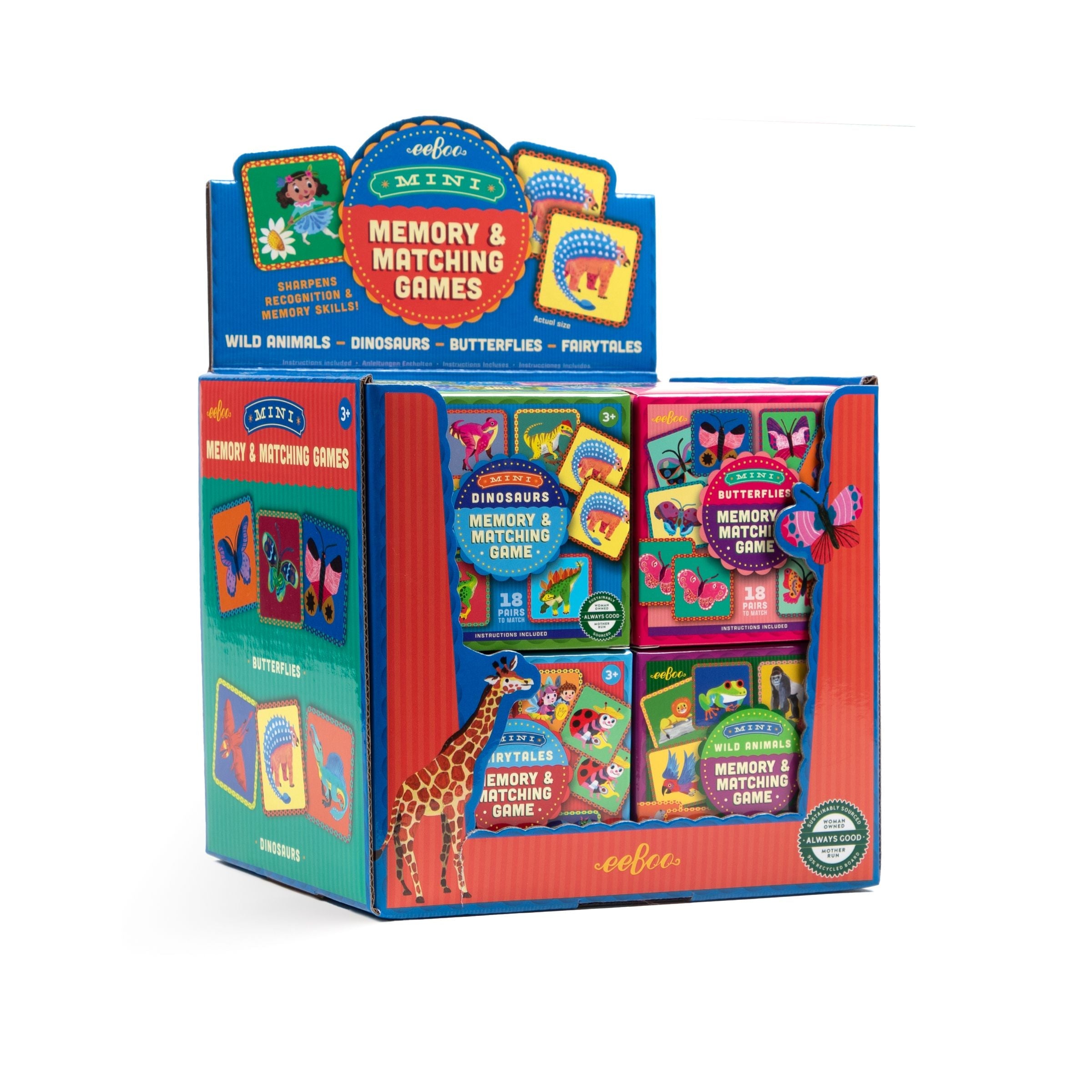 Mini Memory Game Assortment (16) by eeBoo | Unique Fun Gifts