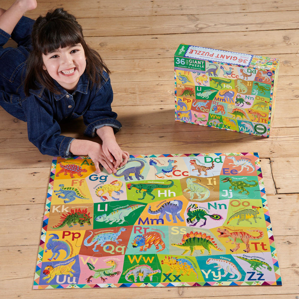 Alphabet of Dinosaurs 36 Piece Giant Puzzle by eeBoo | Unique Fun Gifts