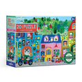 Puzzle box with colorful illustration of a village scene. Yumi's Village 20 Piece Puzzle by eeBoo | Unique Fun Gifts