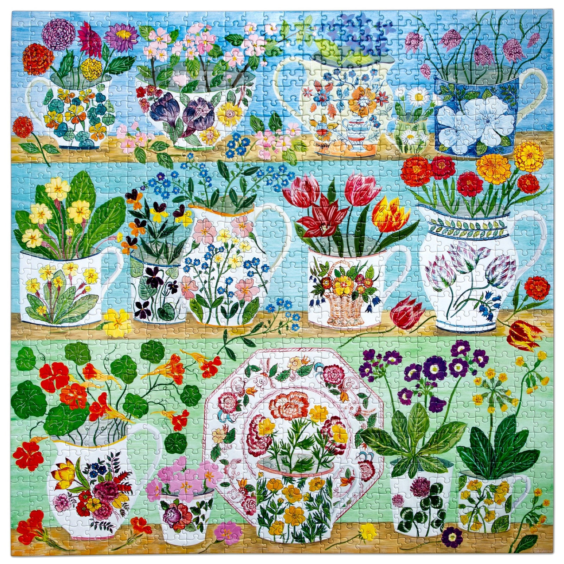 Floral Cupboard 1000 Piece Puzzle by eeBoo | Unique Beautiful Gifts