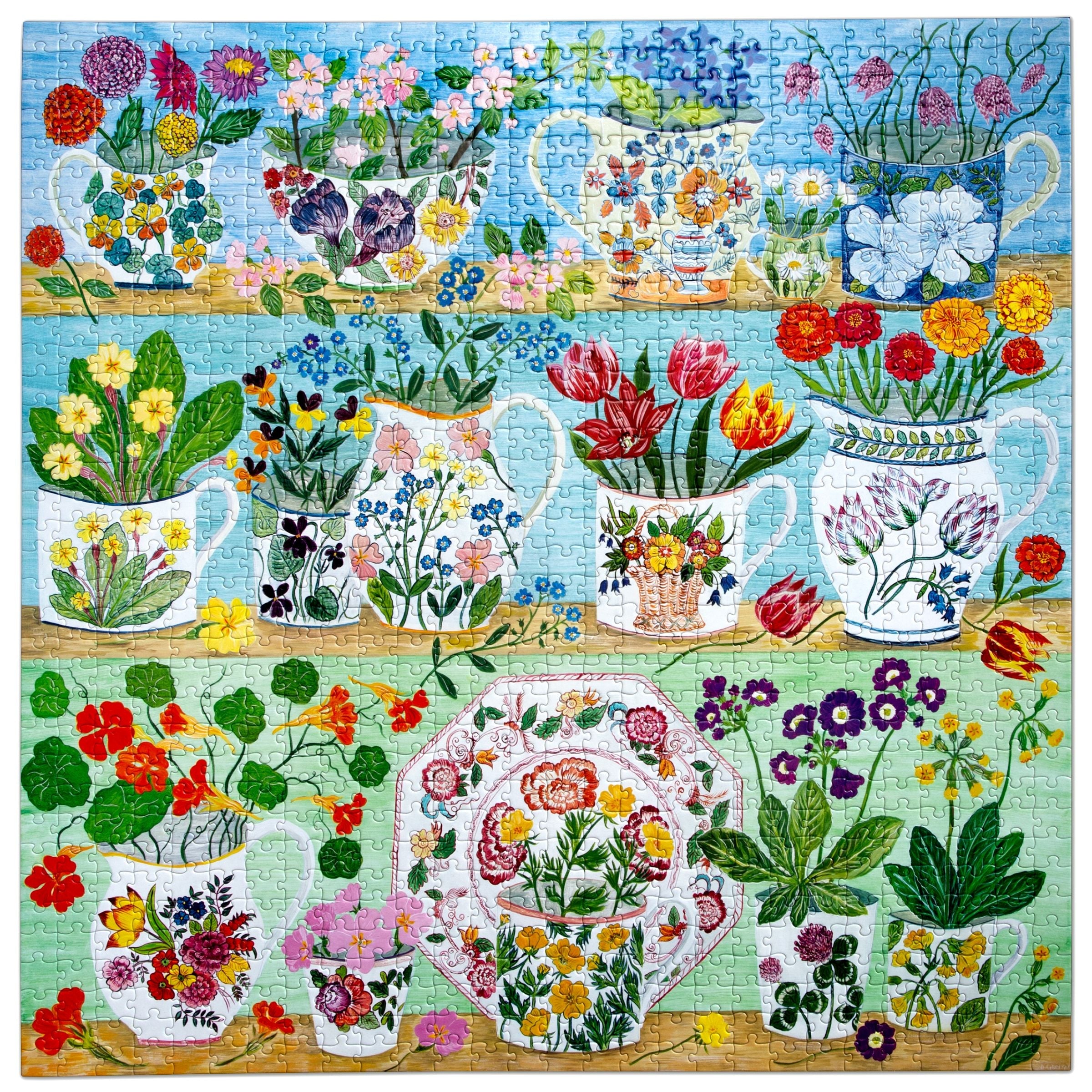Floral Cupboard 1000 Piece Puzzle by eeBoo | Unique Beautiful Gifts