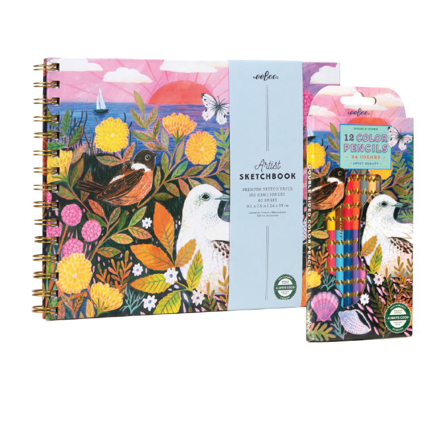 Seaside Peeps Sketchbook & Pencils Bundle
