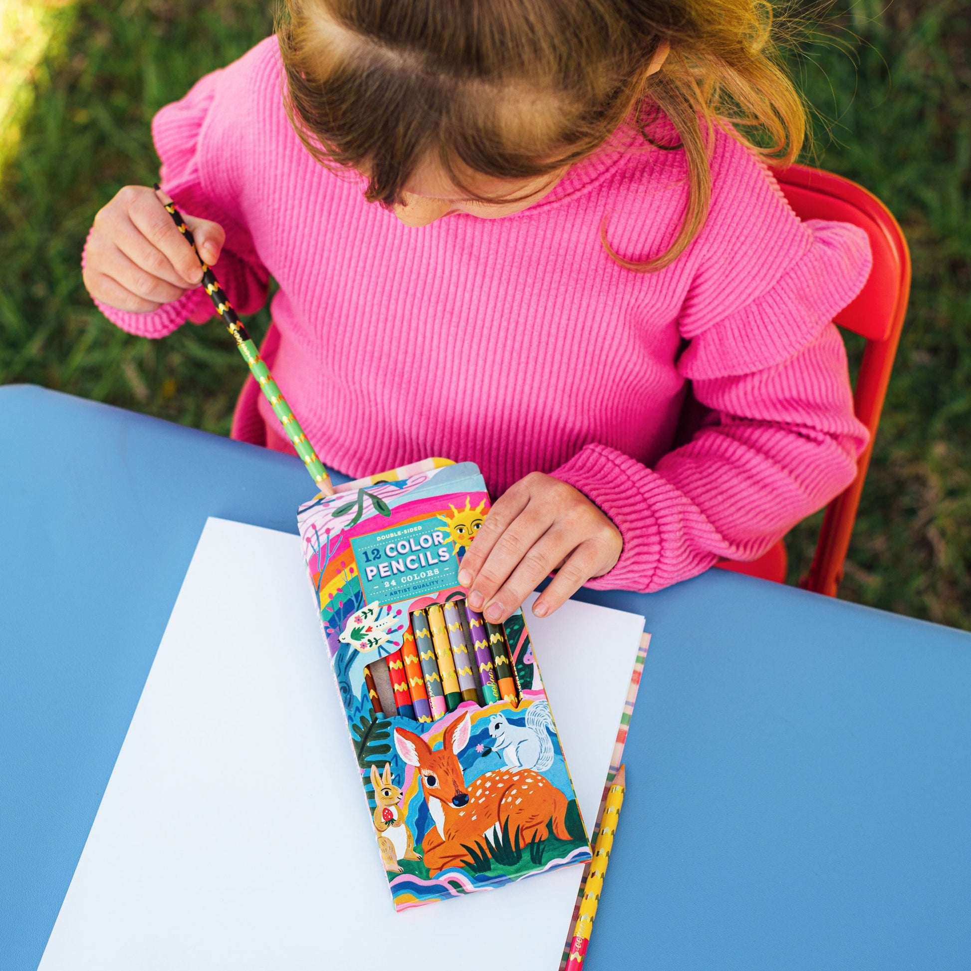Fawn & Sun 12 Double Sided Color Pencils by eeBoo | Unique Fun Gifts