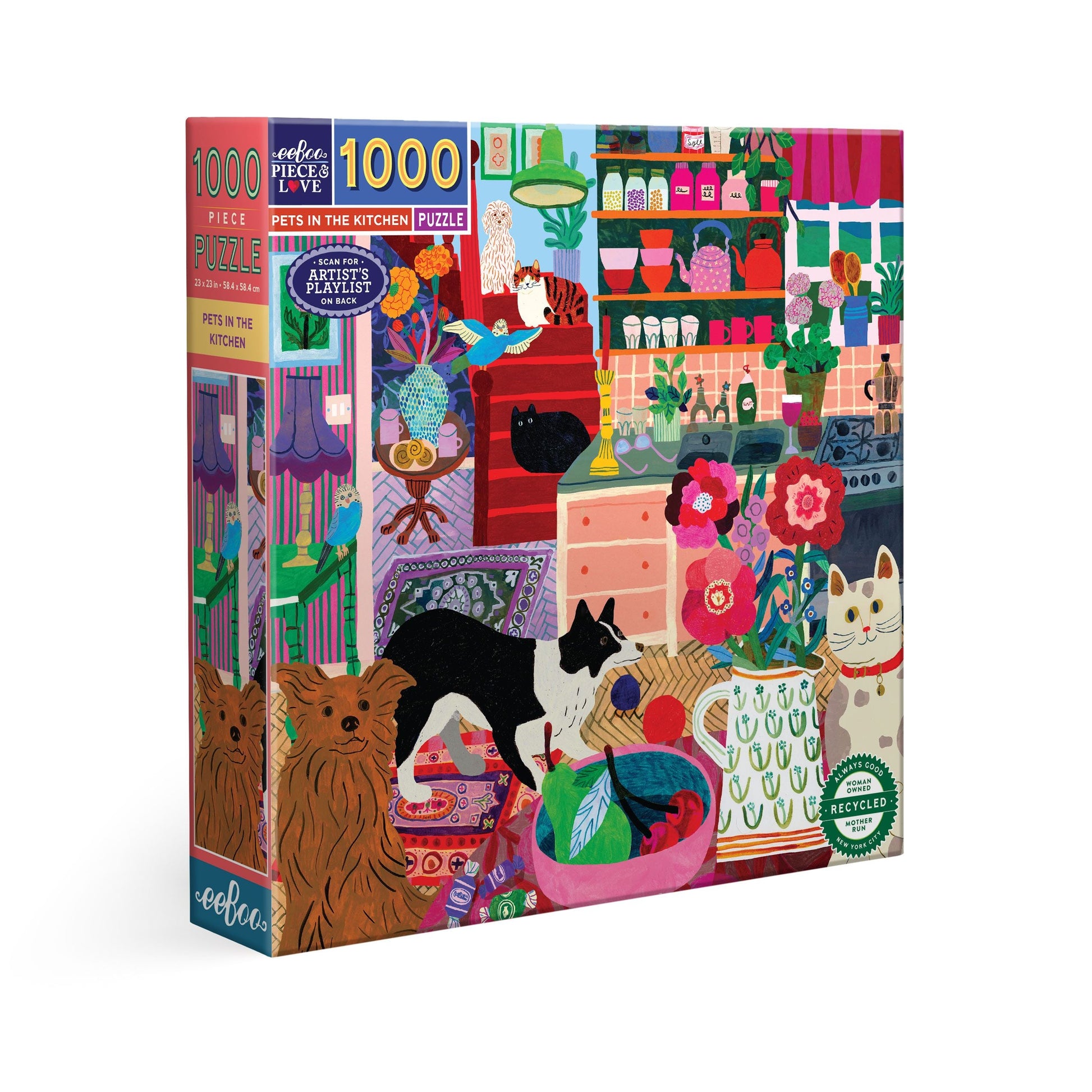 Pets in the Kitchen 1000 Piece Jigsaw Puzzle by eeBoo | Unique Beautiful Gifts