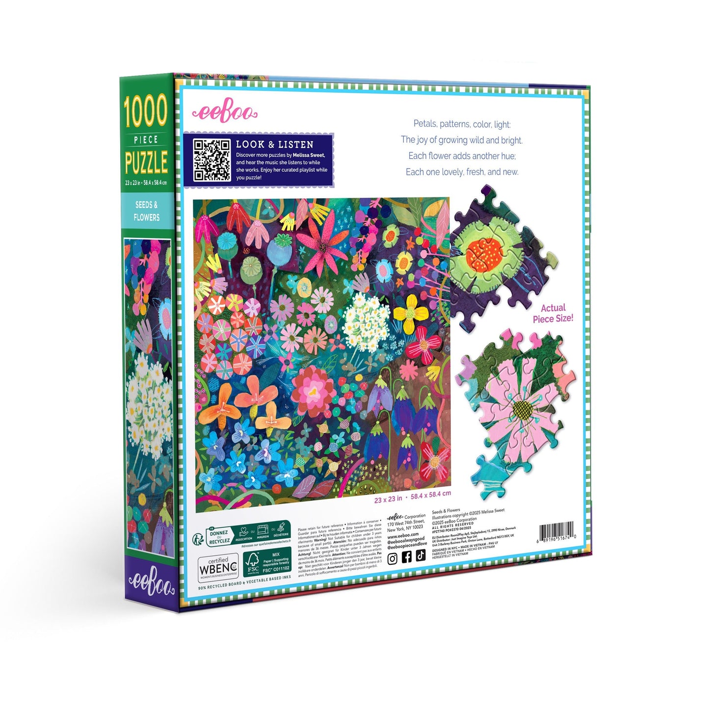Seeds & Flowers 1000 Piece Puzzle by eeBoo | Unique Beautiful Gifts
