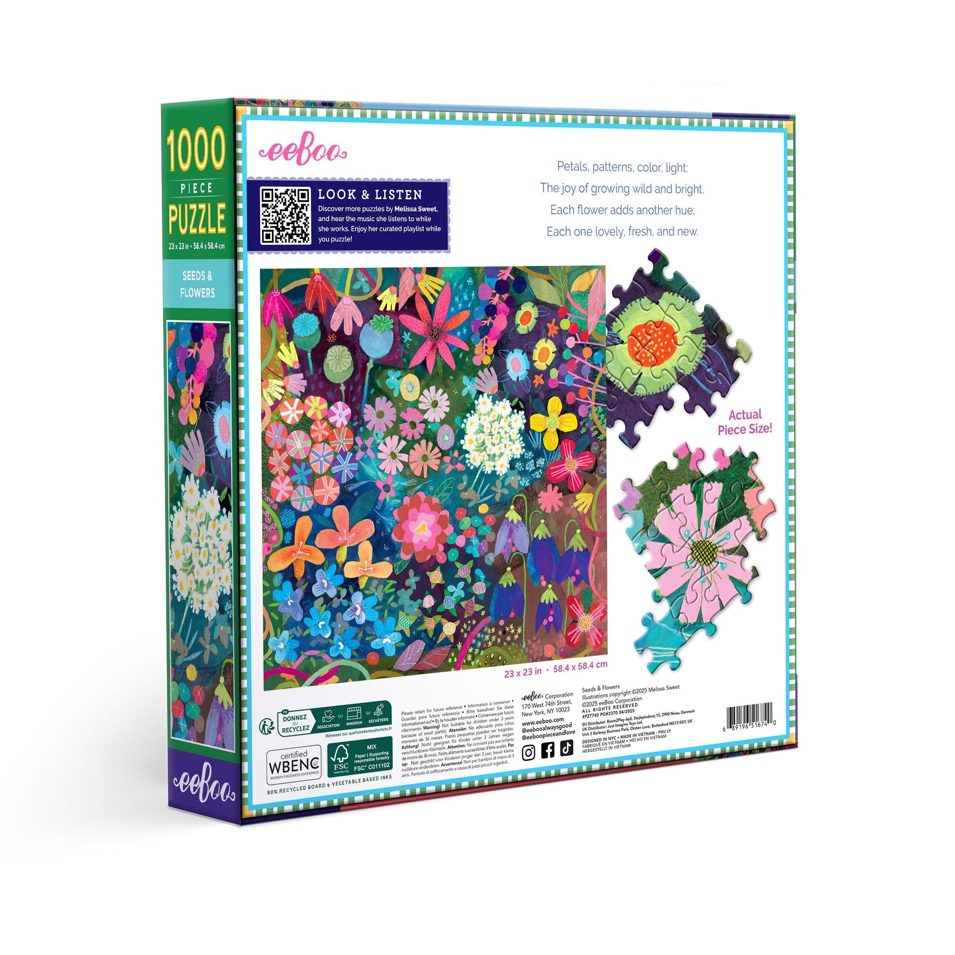 Seeds & Flowers 1000 Piece Puzzle by eeBoo | Unique Beautiful Gifts