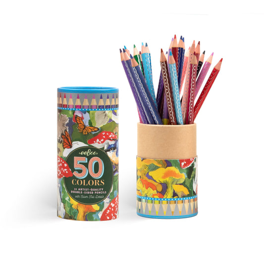 Mushroom 25 Double-Sided Color Pencils by eeBoo | Unique Beautiful Gifts