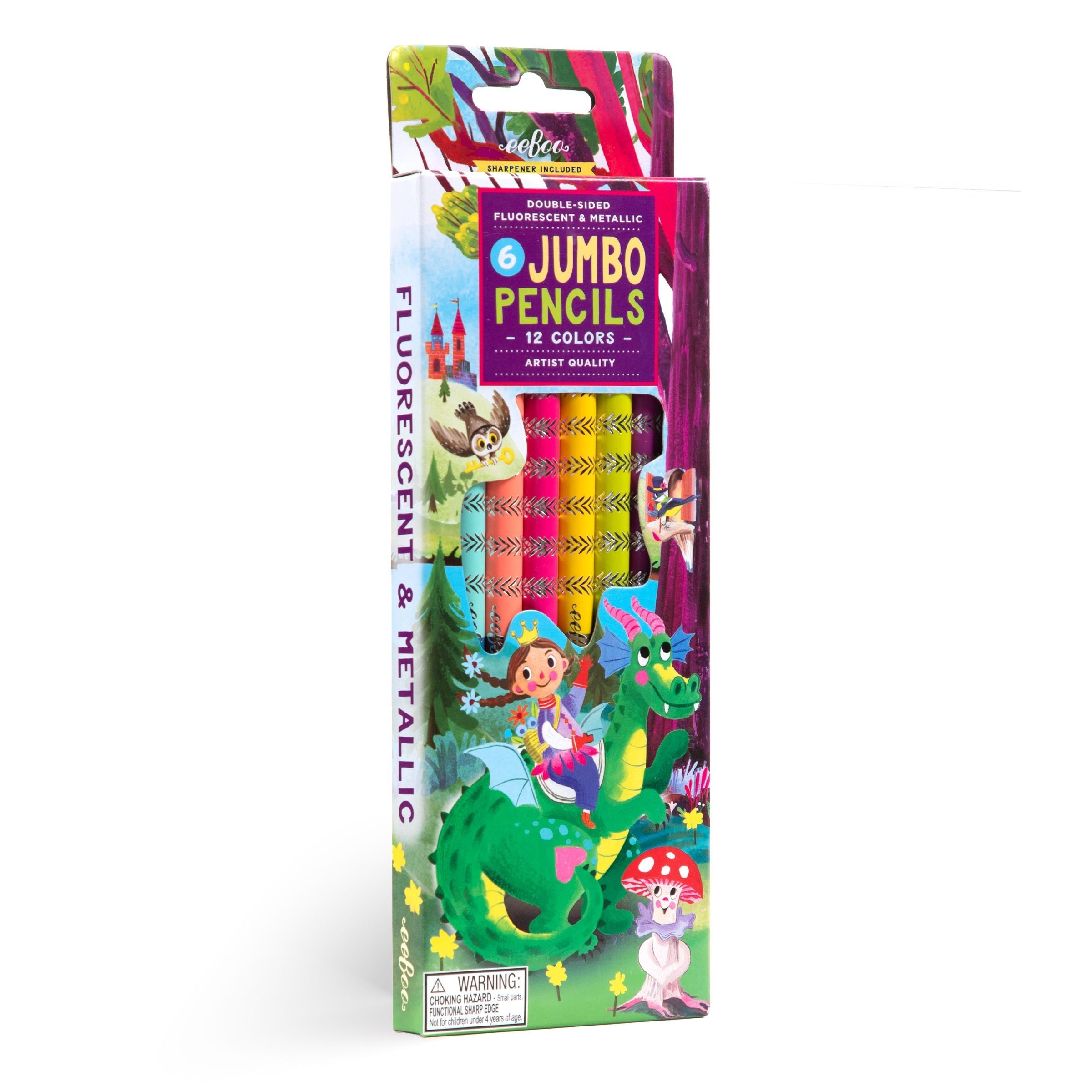 Fairytale Dragon 6 Jumbo Color Pencils by eeBoo | Unique Fun Gifts