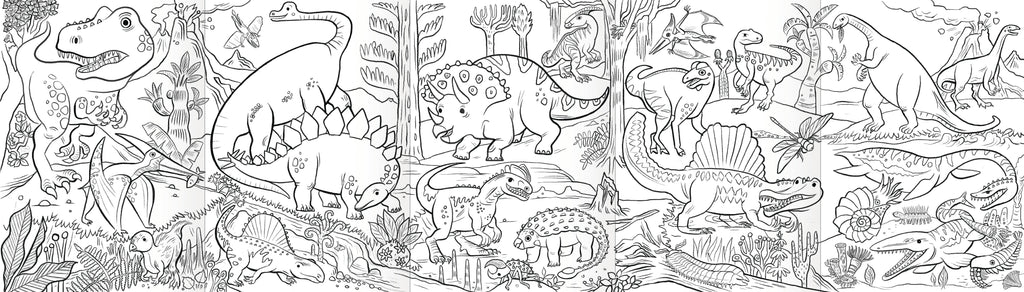 Dinosaurs Color Pencil Mini Mural by eeBoo | Unique Fun Gifts