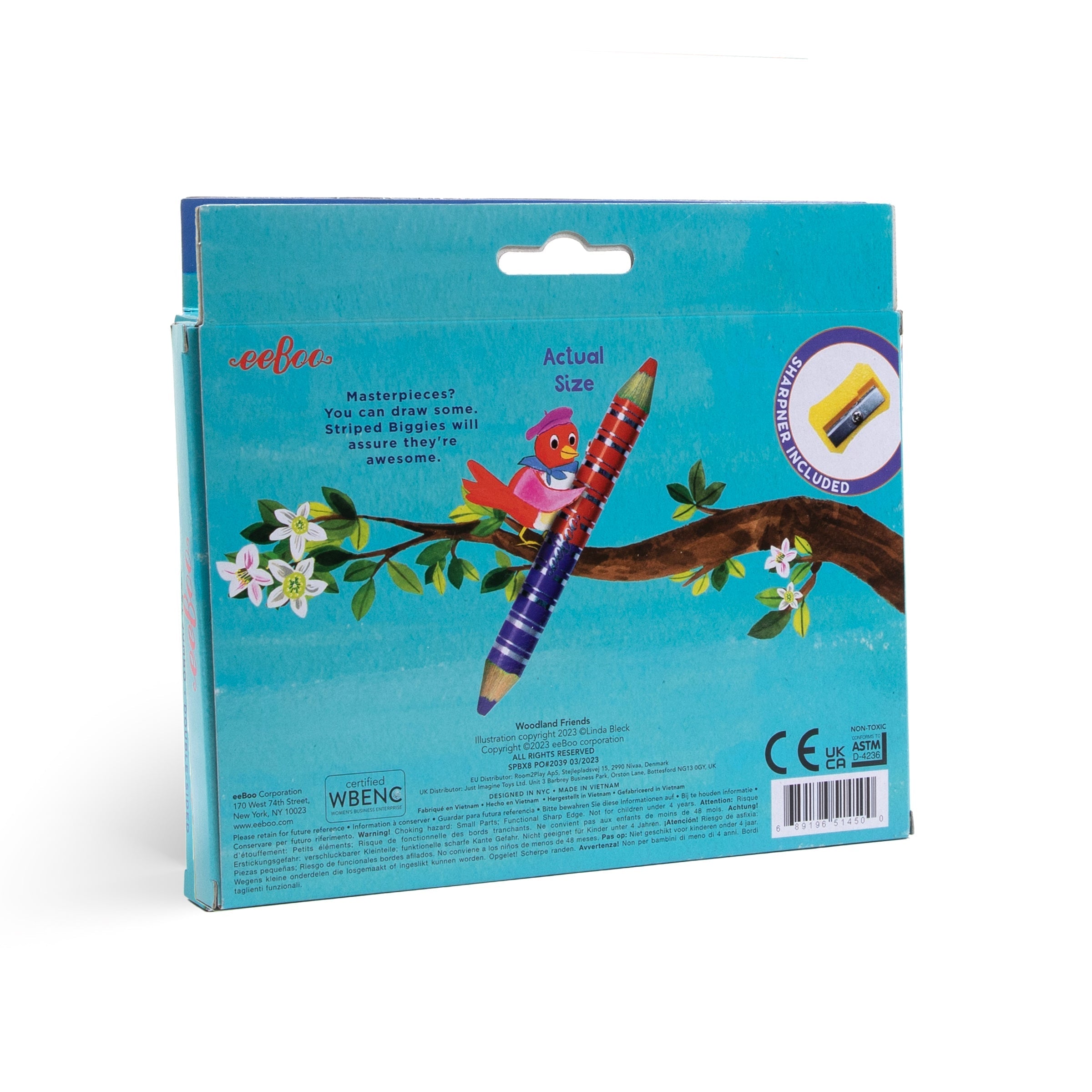 Woodland Friends 12 Double-Sided Biggie Color Pencils | Unique Great Gifts for Kids & Adults 