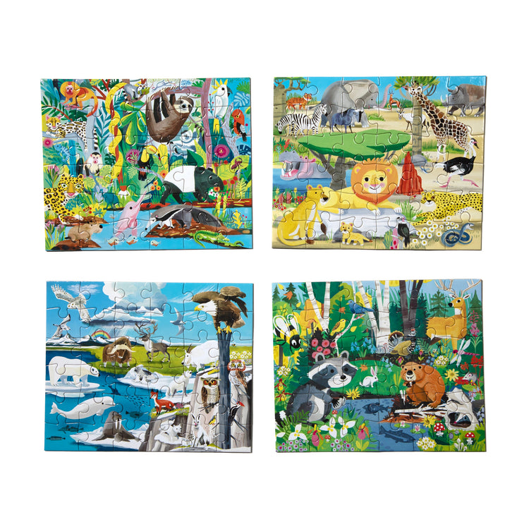Animal Wild Habitats Miniature Jigsaw Puzzle Assortment by eeBoo | Birthday Party Favors for Kids 3+
