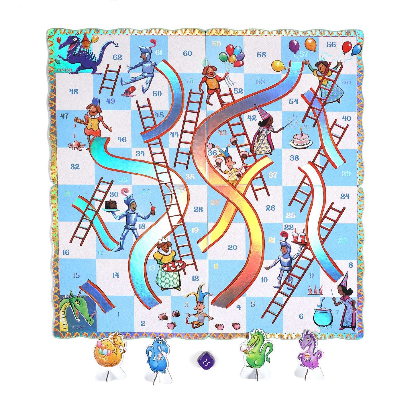 Dragons Slips & Ladders Award Winning Classic Board Game eeBoo Unique Cute Gift for Kids ages 5+