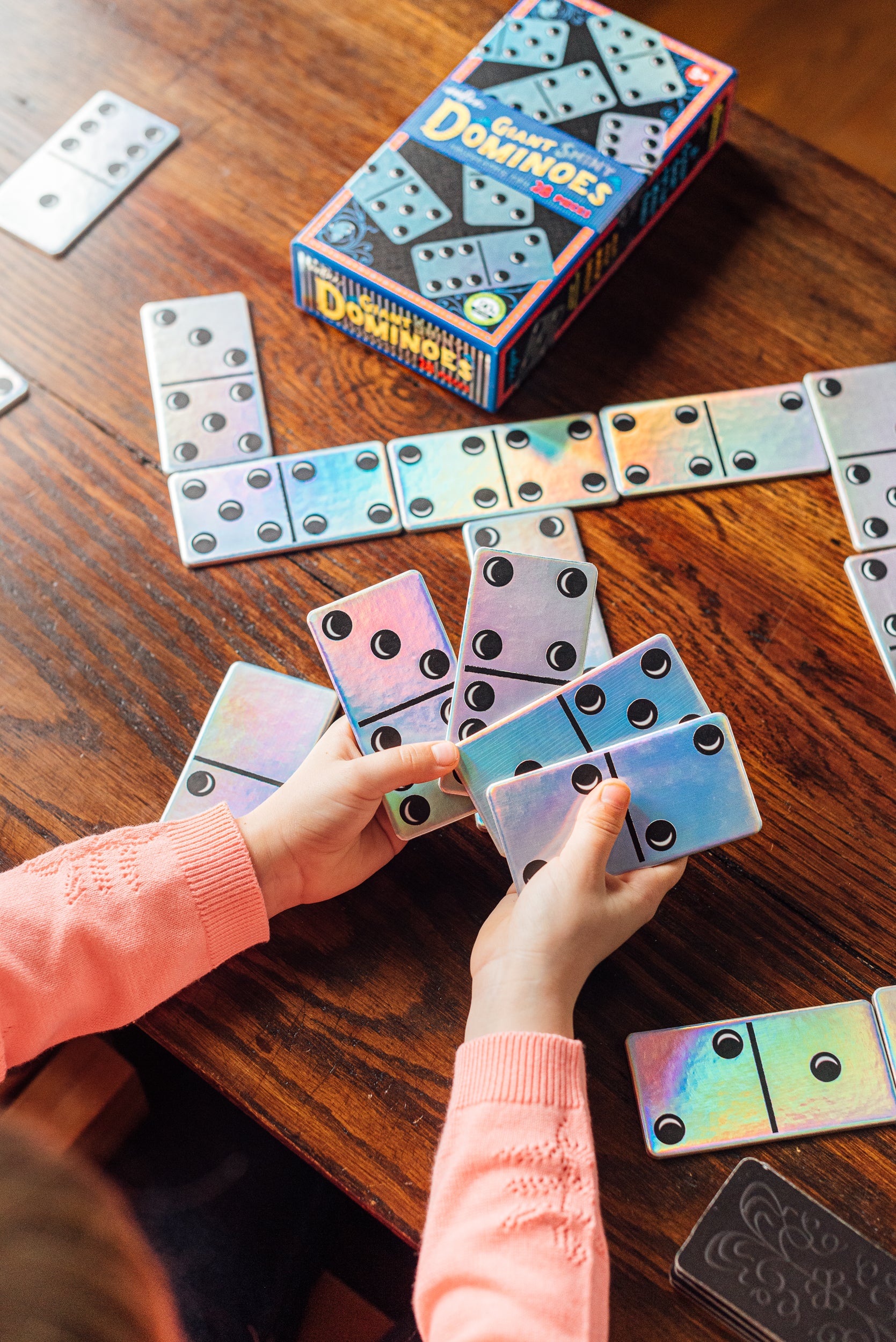 Giant Shiny Holographic Foil Award Winning Dominoes eeBoo for Kids 5+