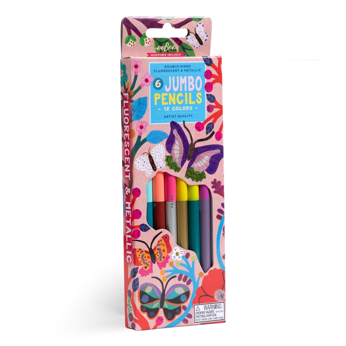 Butterflies 6 Jumbo Special Pencils by eeBoo | Unique Fun Gifts