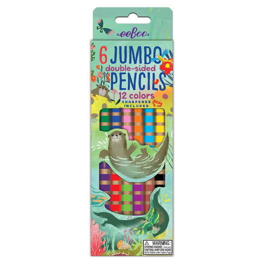 Otters 6 Double-Sided Pencils |  Gifts by eeBoo