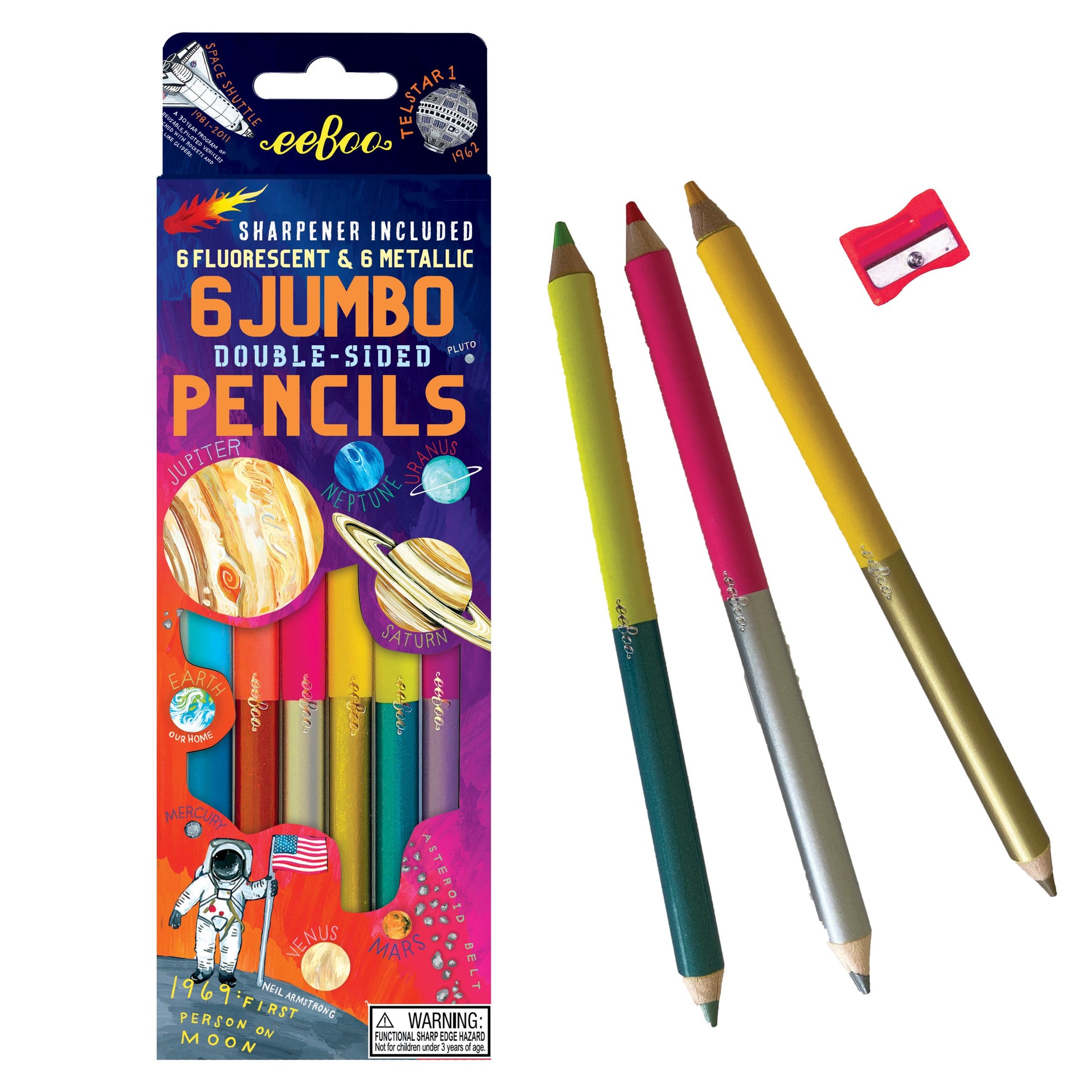 Solar System 6 Jumbo Double Pencils |  Gifts by eeBoo