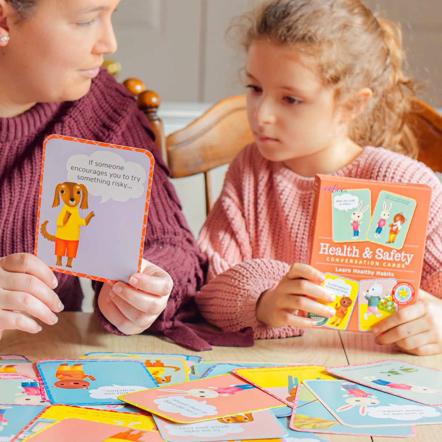 Health & Safety Conversation Flash Cards | eeBoo Educational Gifts for 3+ Teach Kids Wash Your Hands