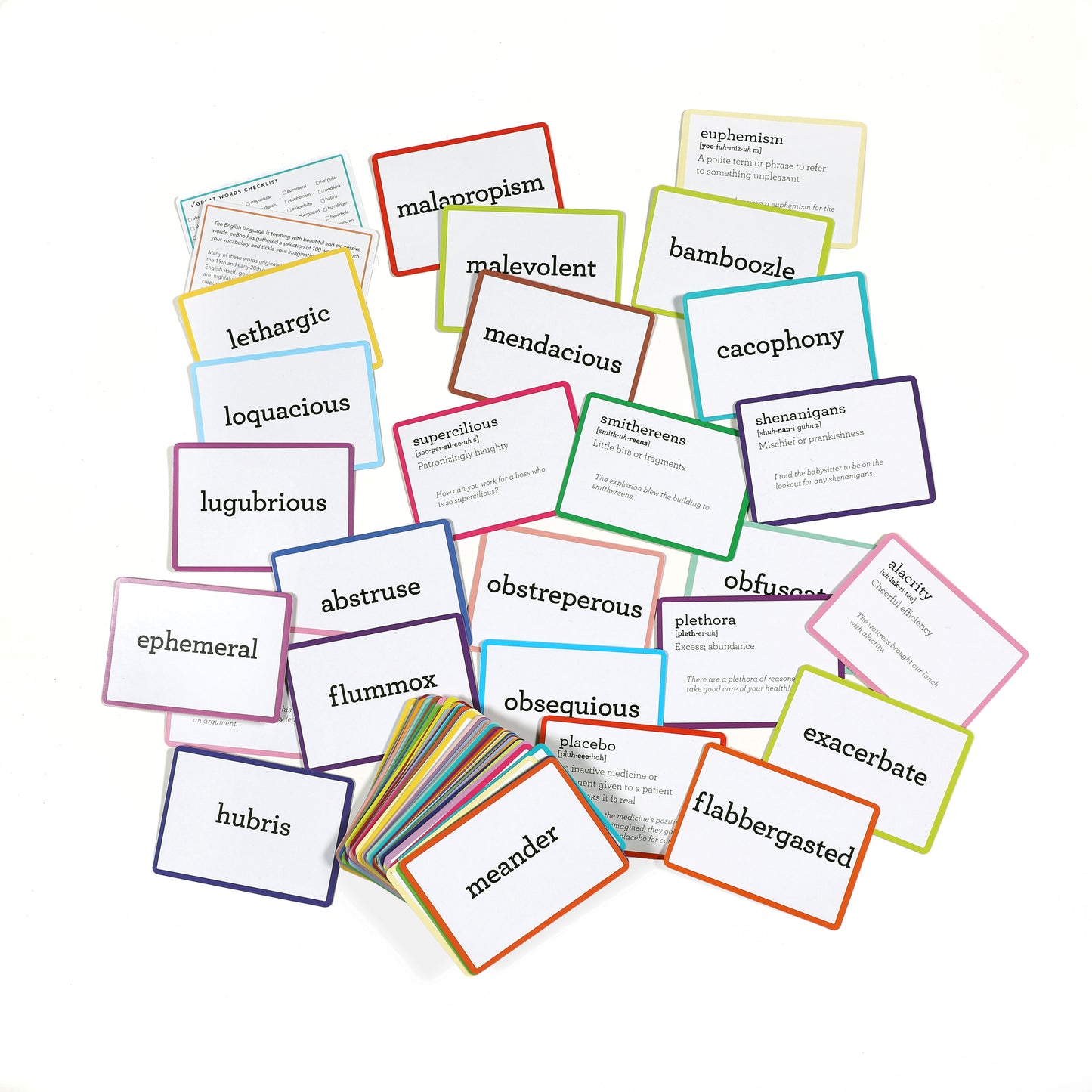 100 Great Words Vocabulary Building Flash Cards for Kids | eeBoo