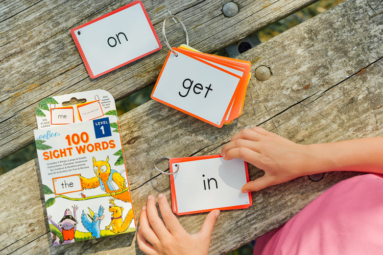 100 Sight Words Level 1 Literacy Flash Cards Dolch List for Kids 4+ eeBoo