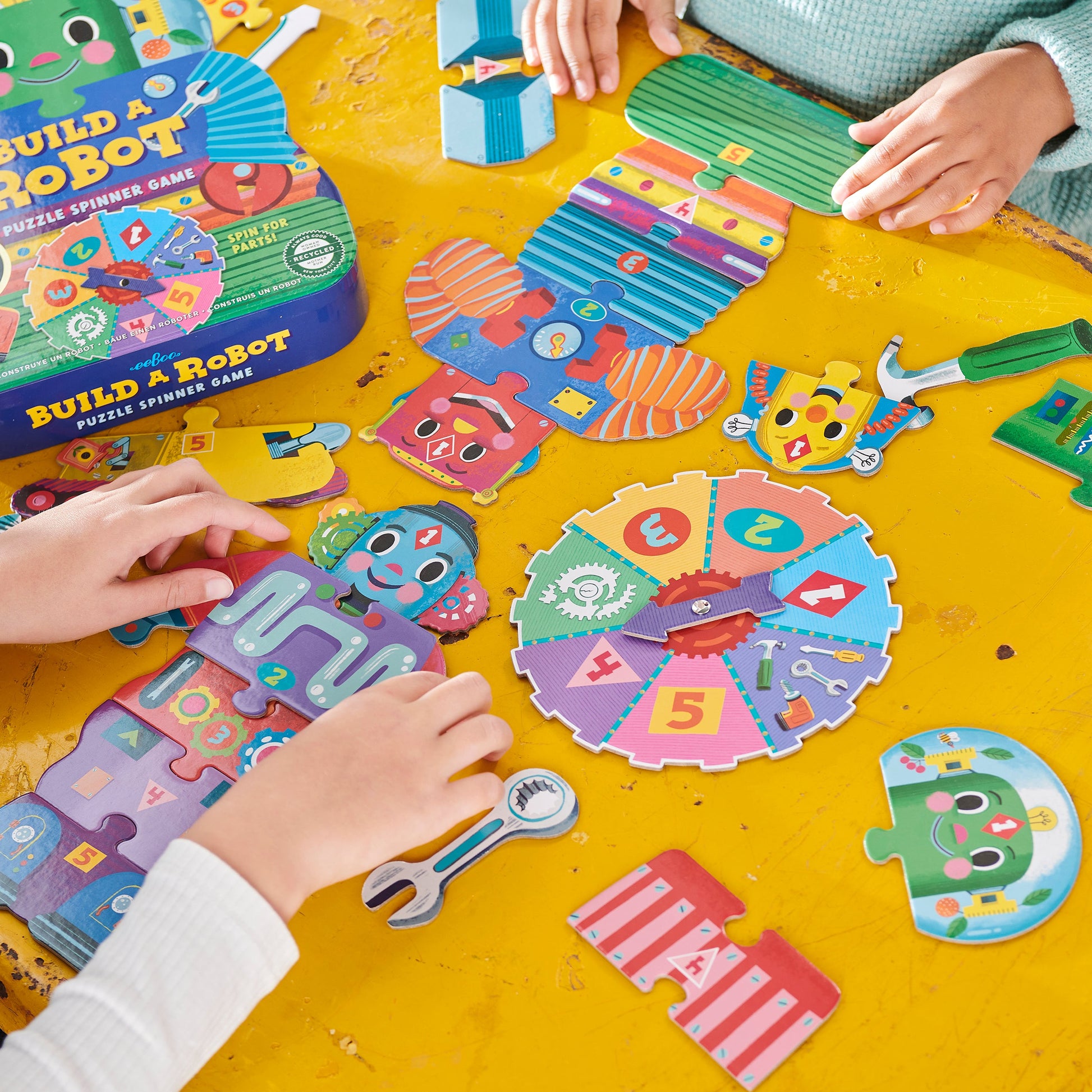 Build a Robot Award Winning Spinner Game by eeBoo | Unique Fun Gifts for Kids Ages 3 & Up